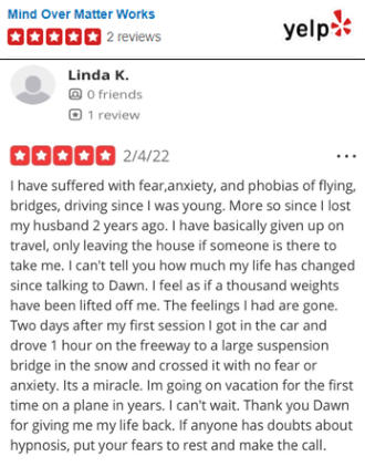 Mind Over Matter Works Yelp Review